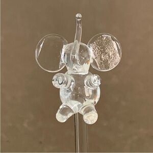 NWOT Vtg Princess House Crystal Glass Elephant Swizzle Stick Stirrer